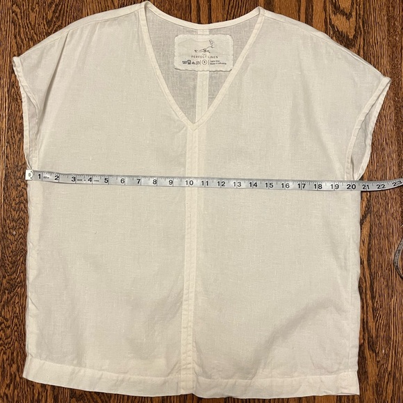 NPL Not Perfect Linen Malta Boxy Linen Top in White Sz S - Picture 3 of 8